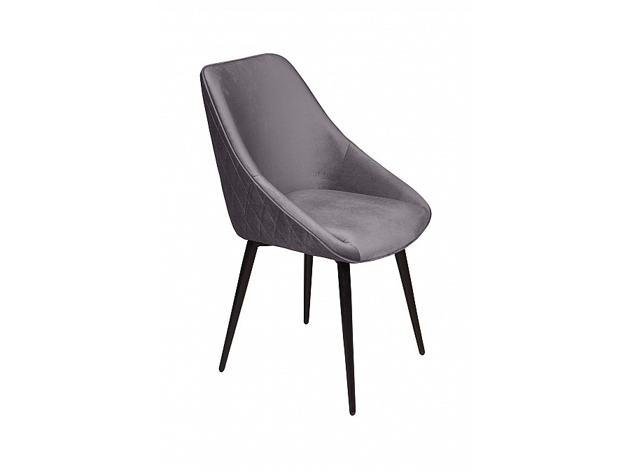 Стул Neo ромб, поворотный на 90 градусов, функция возврата, антишум, бархат серый 27/опора конус