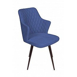 Стул поворотный на 90 градусов, функция возврата, антишум Hunt ромб, бархат синий 29 / чёрный конус