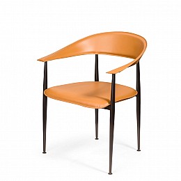 Стул с подлокотниками Rotti, кожа коричневый