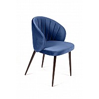 Стул Mont Blanc, бархат синий 29 / черный конус