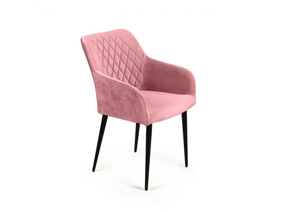 Стул с подлокотниками Robert, бархат пудровый 15