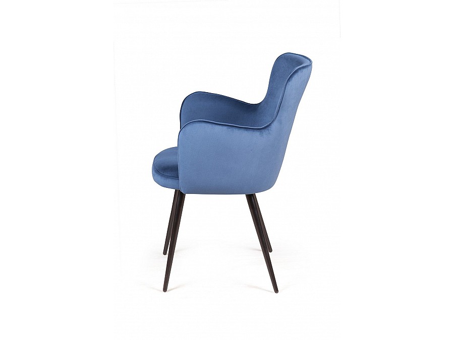 Стул с подлокотниками King, бархат синий 29
