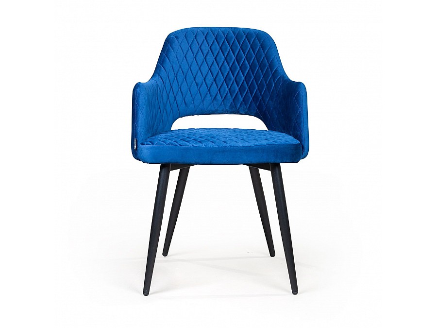 Стул с подлокотниками William, бархат кобальтовый