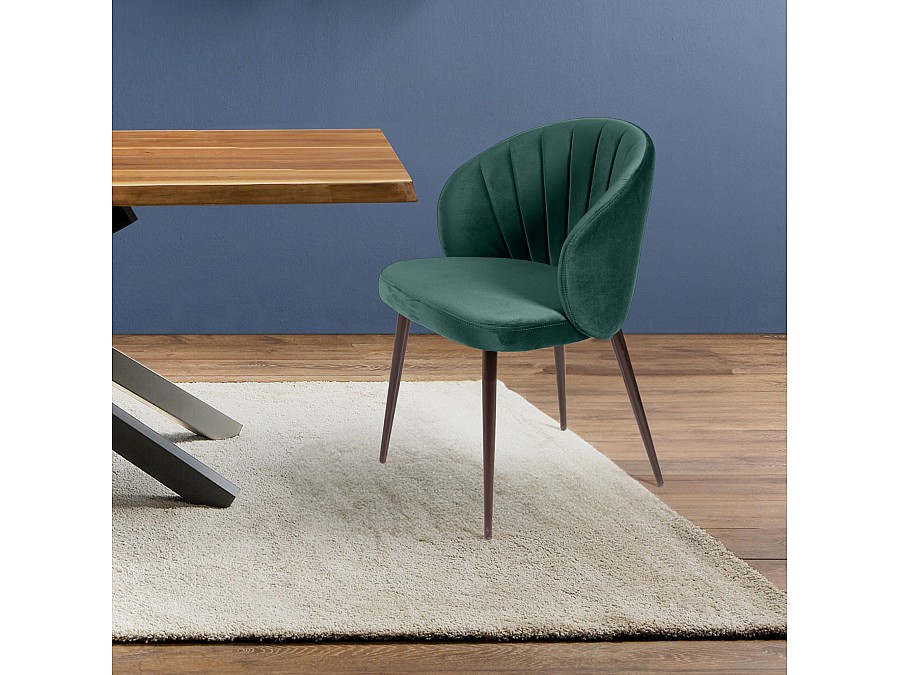 Стул Mont Blanc, бархат изумрудный 87 / черный конус