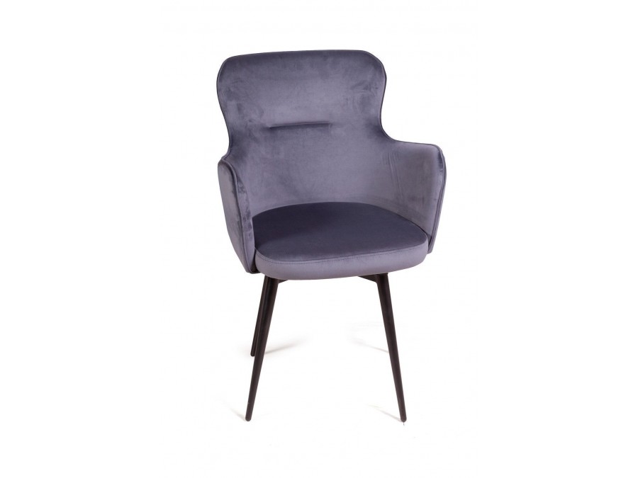 Стул c подлокотниками King, поворотный на 360 градусов, бархат серый 27