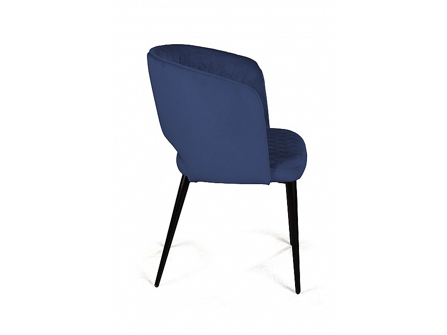 Кресло William ромб, бархат синий 29/ черный конус