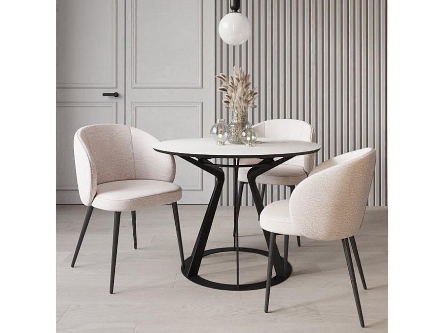 Стул Vito, букле белый / опора конус