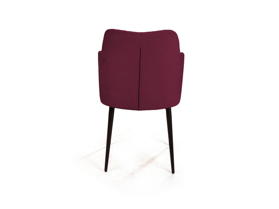 Стул с подлокотниками Hunt ромб, бархат красный 16 new / чёрный конус