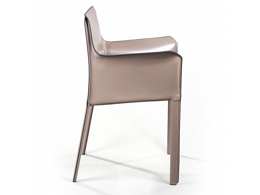 Стул с подлокотниками Barrie, кожа капучино