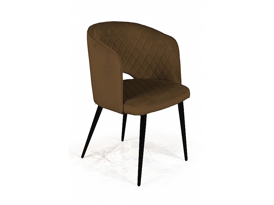 Кресло William ромб, бархат коричневый 12/ черный конус