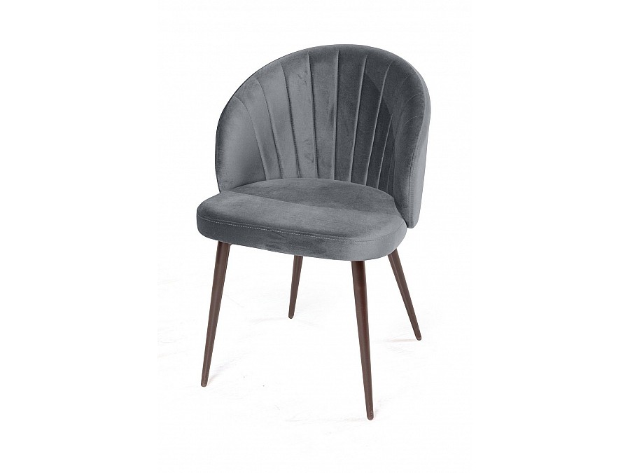 Стул Mont Blanc, бархат светло-серый 26 / черный конус