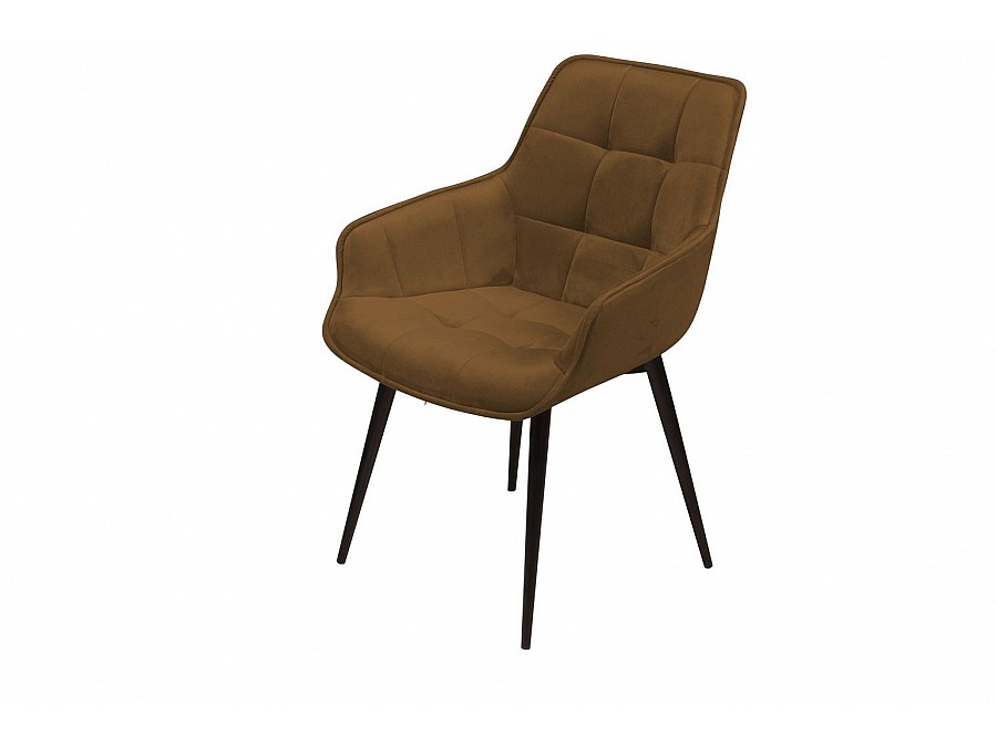 Стул с подлокотниками Capri, бархат коричневый 12 / опора конус