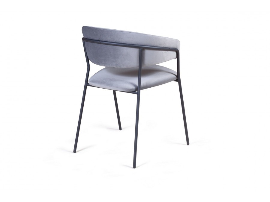 Стул Kelly с подлокотниками, велюр серый Velutto 53