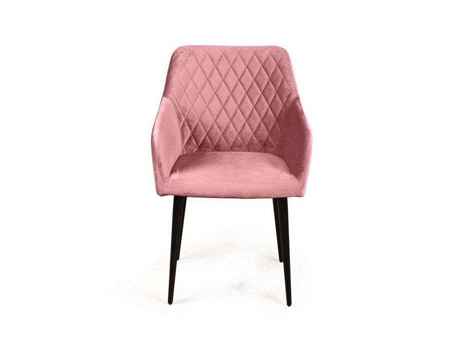 Стул с подлокотниками Robert, бархат пудровый 15