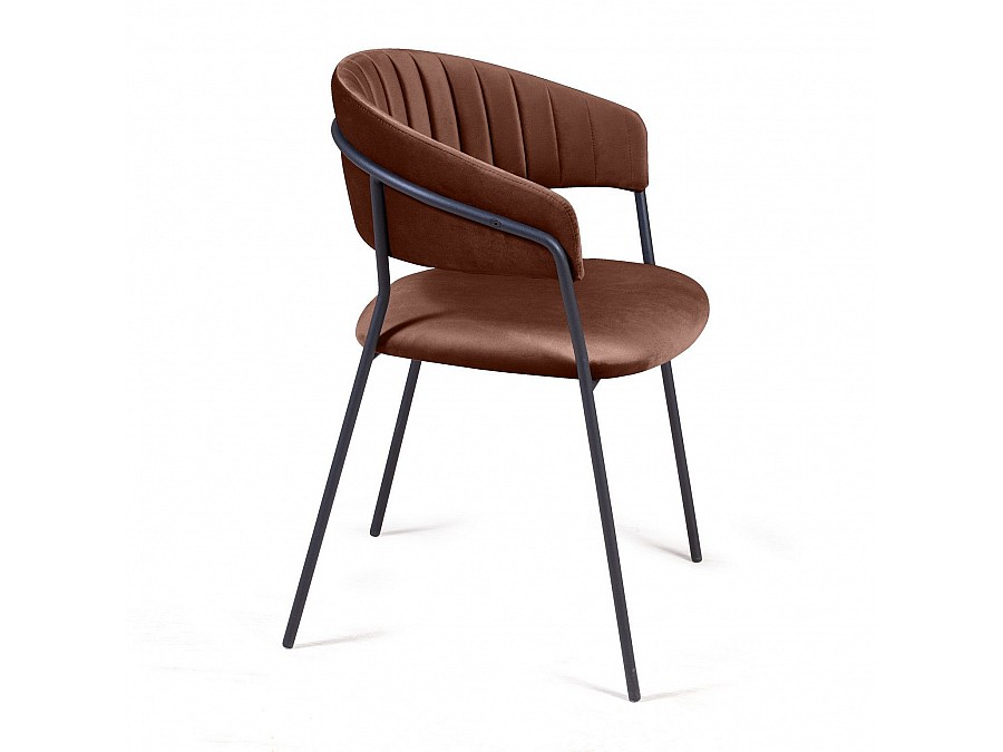 Стул Kelly с подлокотниками, бархат коричневый 12