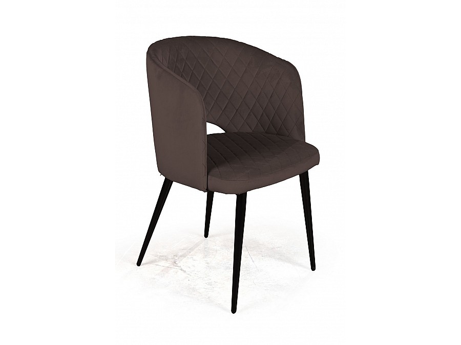 Кресло William ромб, бархат антрацит 14/ черный конус