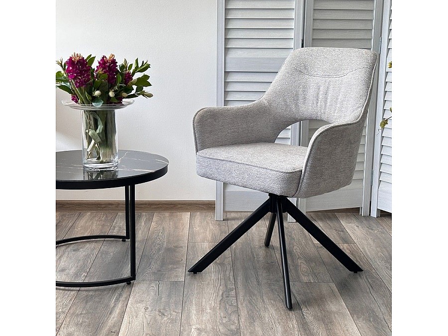 Стул Muara, букле серо-бежевый, поворотно-возвратный механизм