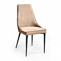 Стул Oliver, бархат бежевый 5/ чёрный конус
