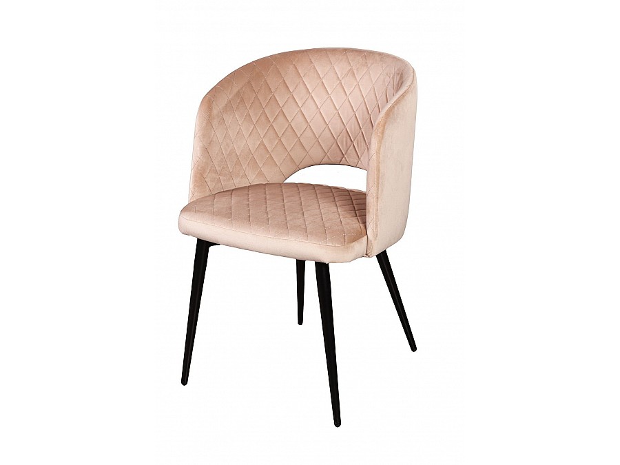 Кресло William ромб, бархат бежевый 5/ черный конус