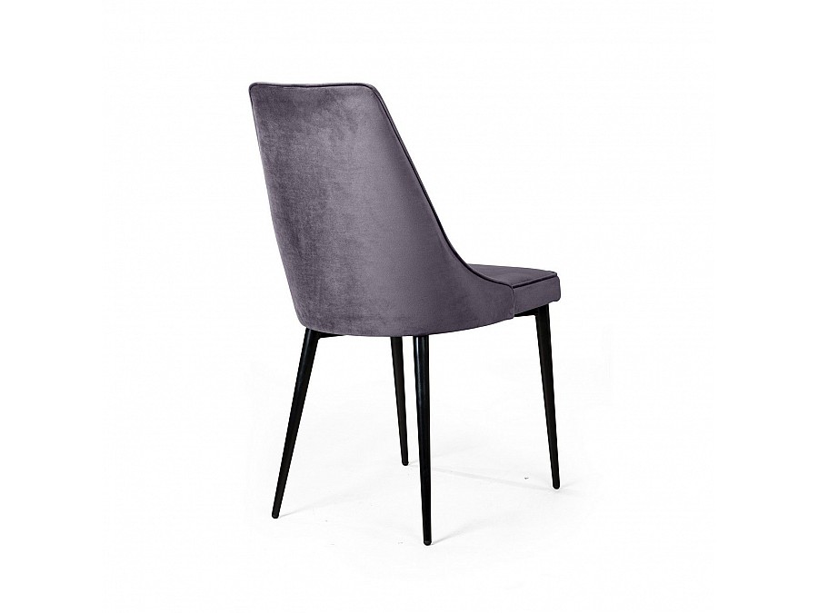 Стул Oliver, бархат серый 27/ чёрный конус