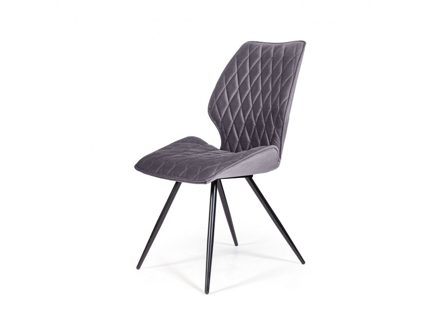 Стул Flash ромб, бархат серый 27