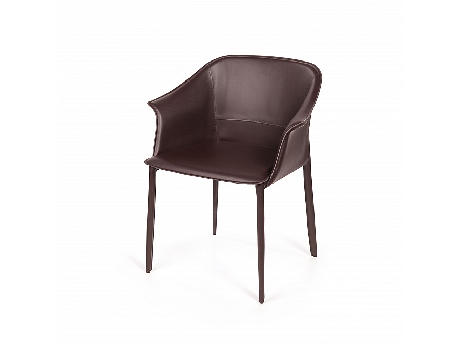 Стул  с подлокотниками GIO, кожа коричневый