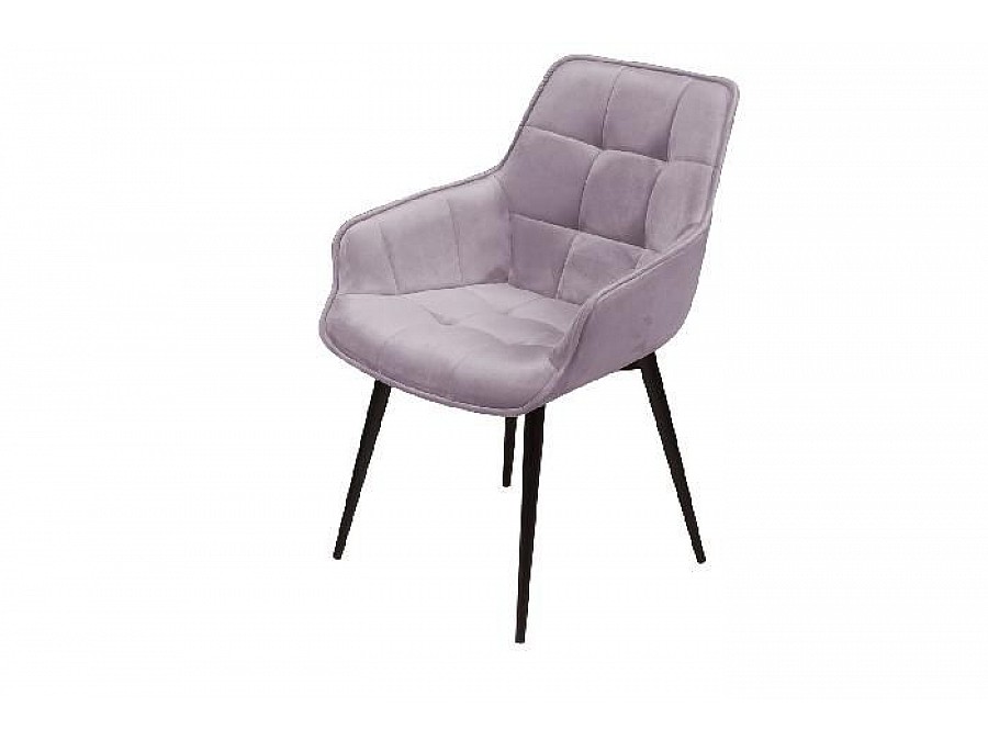 Стул с подлокотниками Capri, бархат светло-серый 26 / опора конус