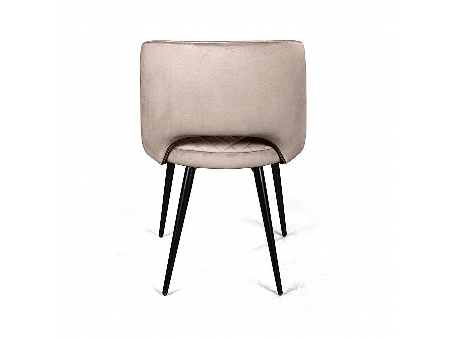 Кресло William ромб, бархат пепельно-бежевый 25/ черный конус