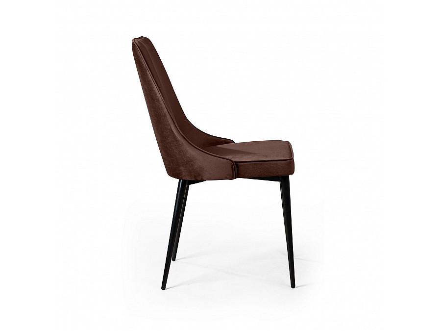Стул Oliver, бархат коричневый 12/ чёрный конус