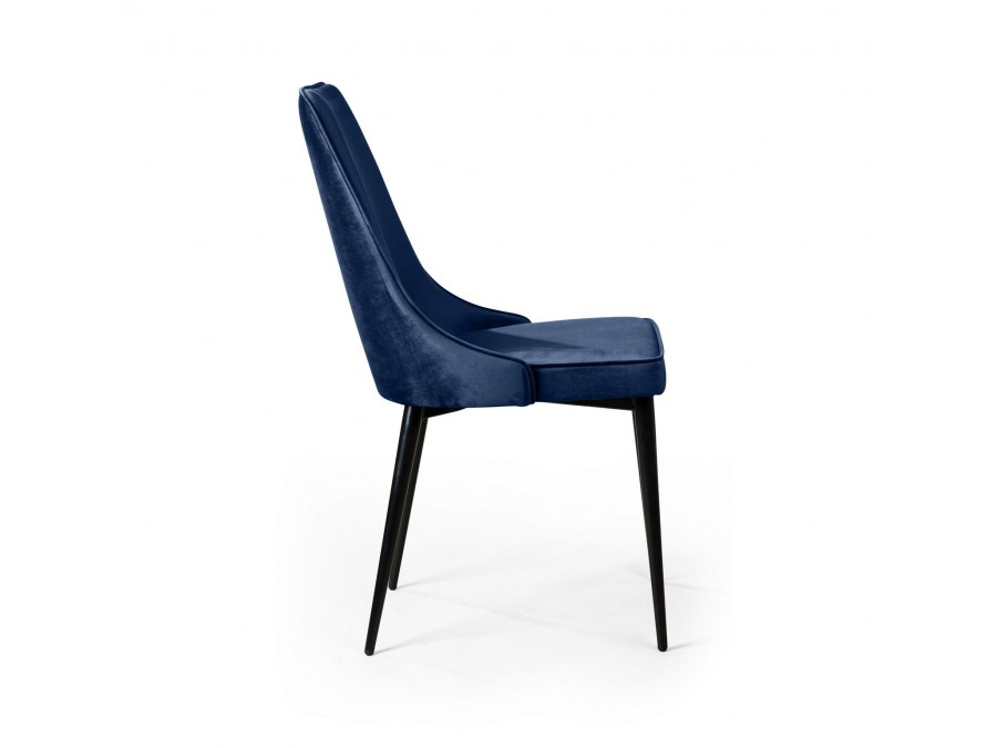 Стул Oliver, бархат синий 29/ чёрный конус