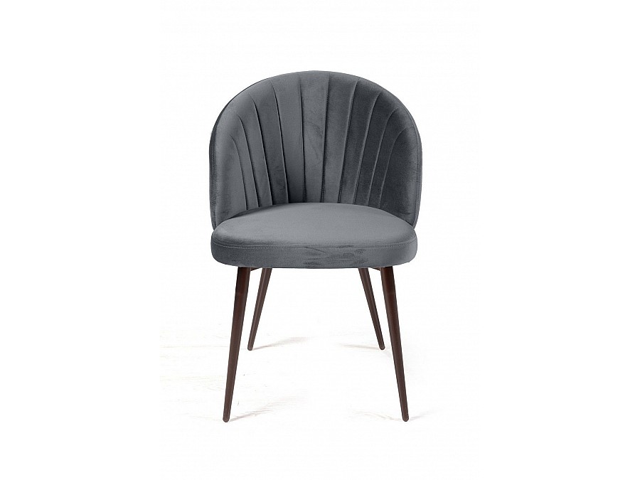 Стул Mont Blanc, бархат светло-серый 26 / черный конус