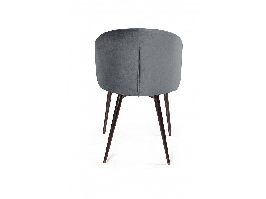 Стул Mont Blanc, бархат светло-серый 26 / черный конус