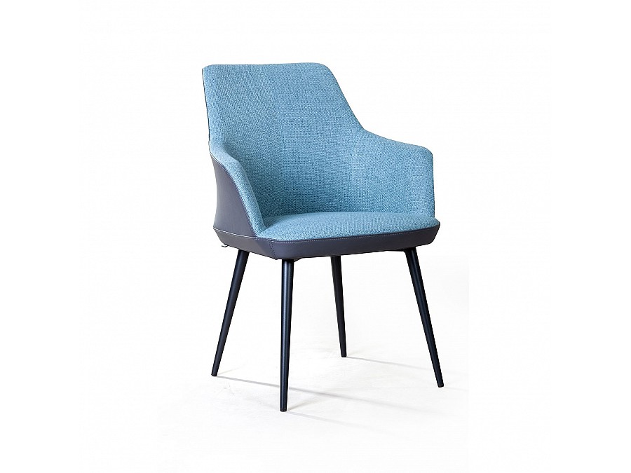 Стул с подлокотниками Frank, рогожка комби синий