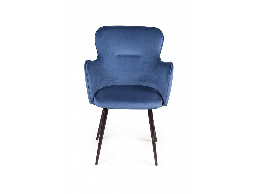 Стул с подлокотниками King, бархат синий 29