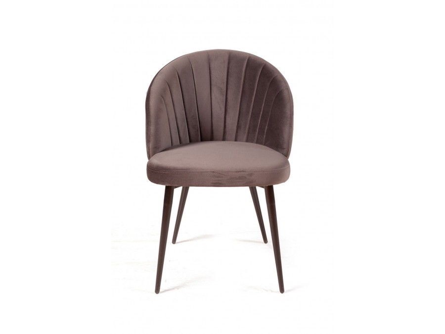 Стул Mont Blanc, бархат антрацит 14 / черный конус