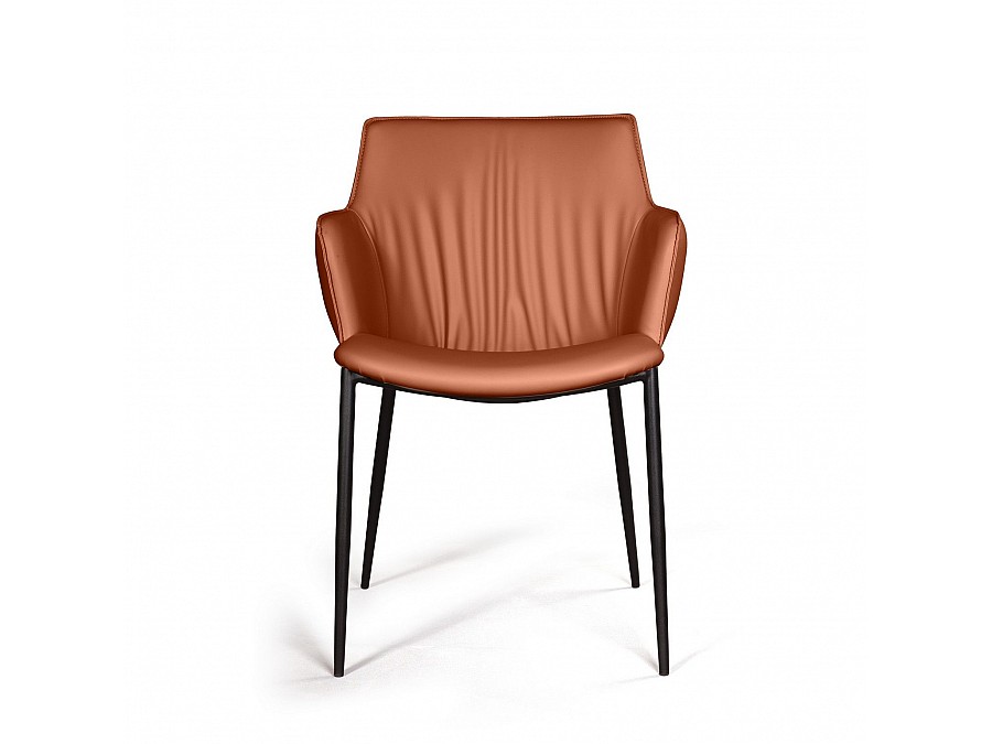 Стул с подлокотниками Sofia, экокожа soft-touch, терракот