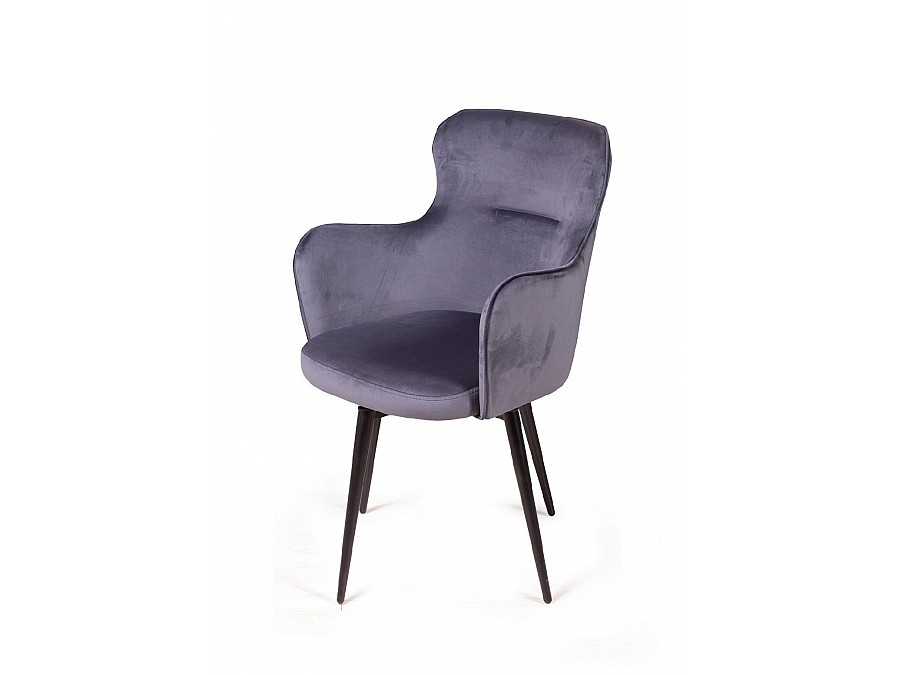 Стул c подлокотниками King, поворотный на 360 градусов, бархат серый 27