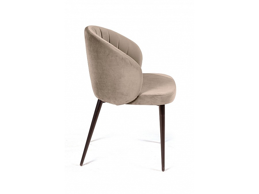 Стул Mont Blanc, бархат пепельно-бежевый 25 / черный конус