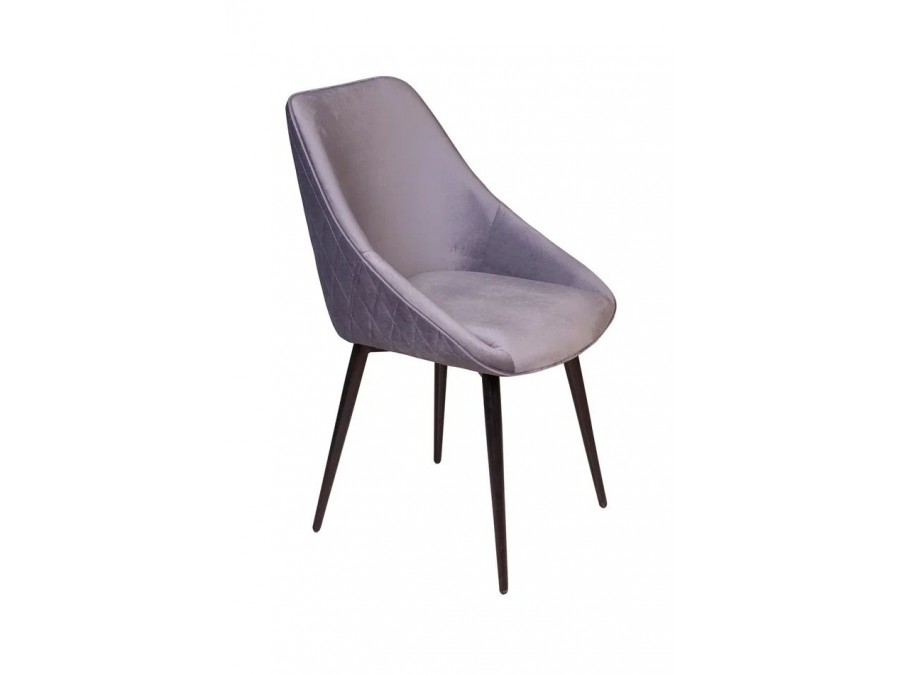 Стул Neo ромб, поворотный на 90 градусов, функция возврата, антишум, бархат светло-серый 26/опора конус