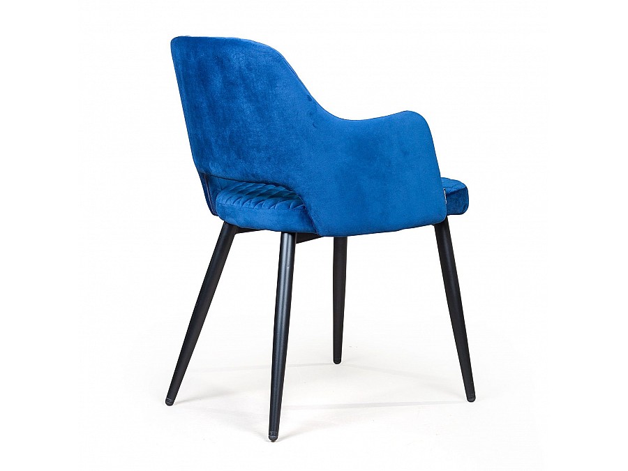Стул с подлокотниками William, бархат кобальтовый