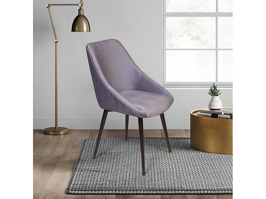 Стул Neo ромб, поворотный на 360 градусов, бархат светло-серый 26/опора конус