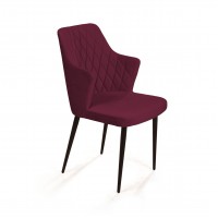 Стул с подлокотниками Hunt ромб, бархат красный 16 new / чёрный конус