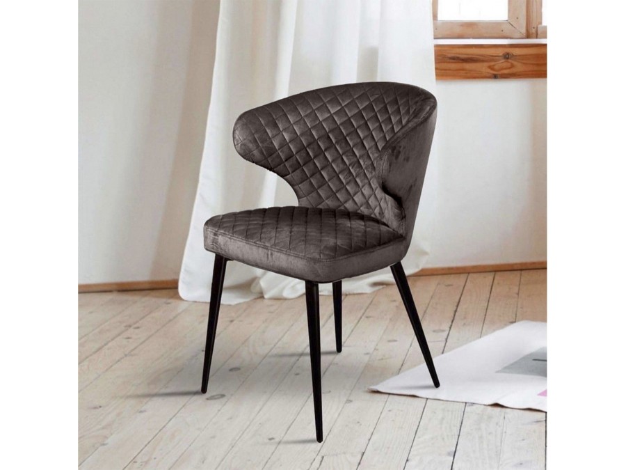 Стул Richard ромб, бархат антрацит 14
