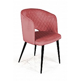 Кресло William ромб, бархат пудровый 15/ черный конус