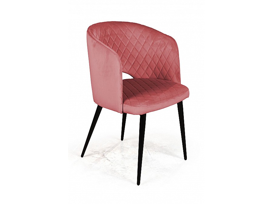 Кресло William ромб, бархат пудровый 15/ черный конус