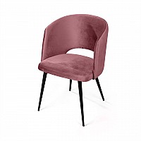 Кресло William, бархат пудровый 15/ черный конус