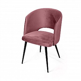 Кресло William, бархат пудровый 15/ черный конус