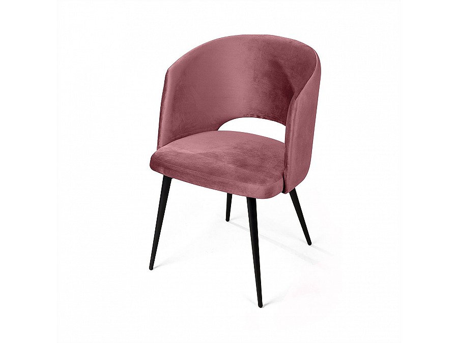Кресло William, бархат пудровый 15/ черный конус