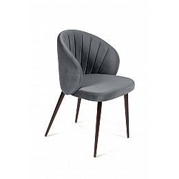 Стул Mont Blanc, бархат светло-серый 26 / черный конус