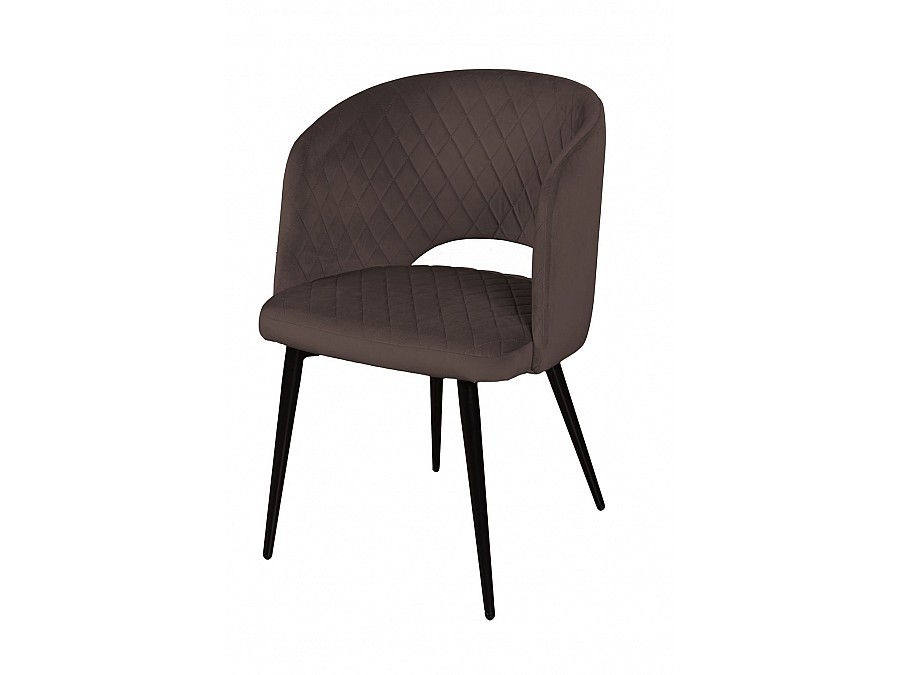 Кресло William ромб, бархат антрацит 14/ черный конус